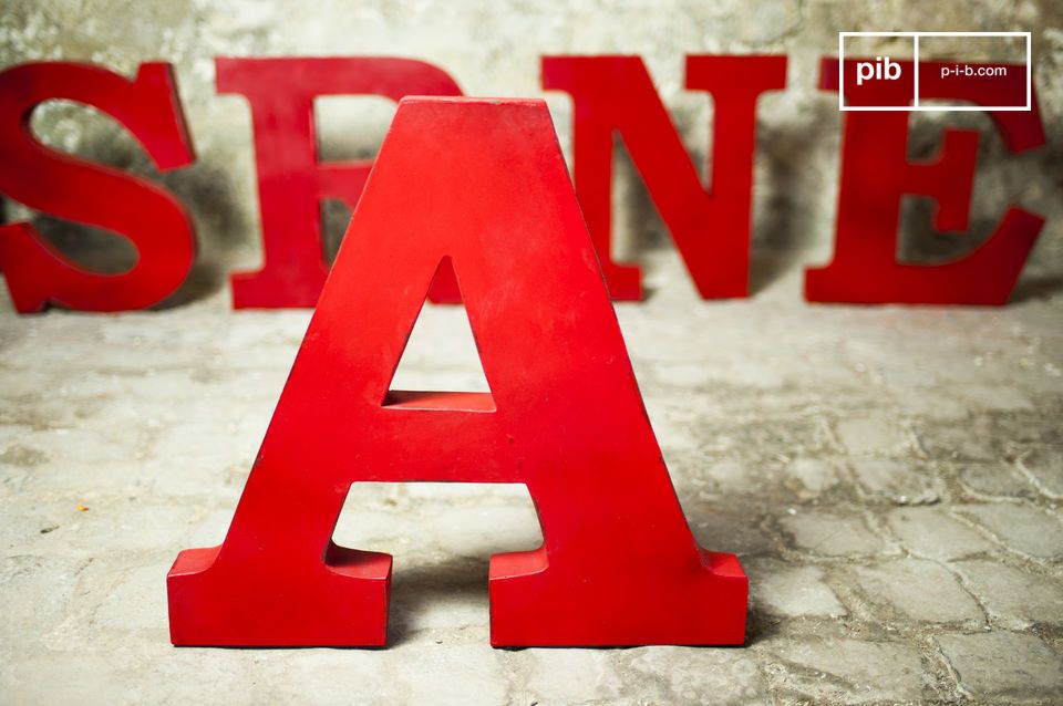 Nice red metal sign letter A.