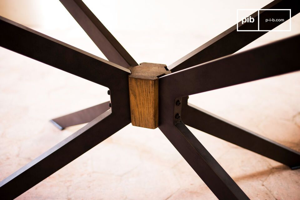 Straight lines and a perfect combination of oak wood and iron