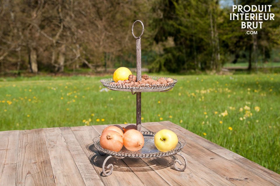 This two-tier serving stand is ideal for presenting your desserts and cheeses