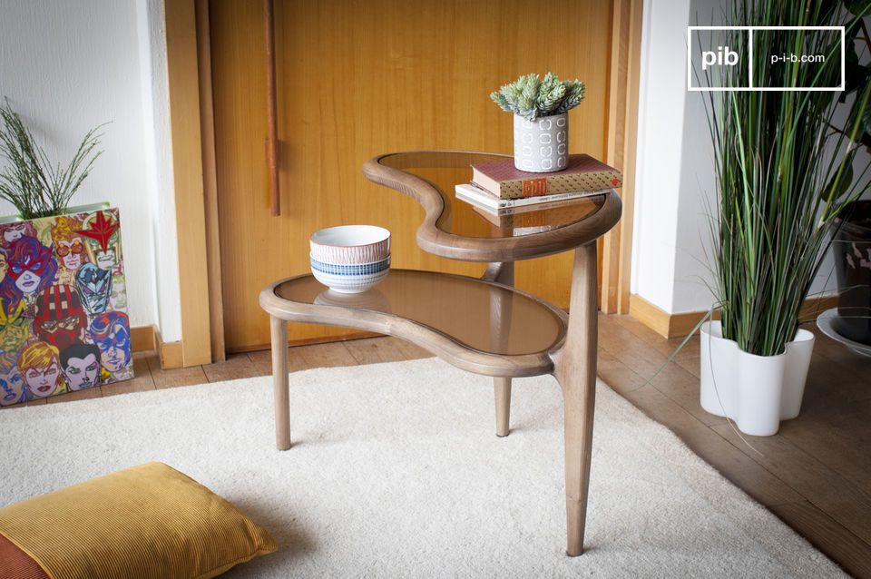 A very special side table made of solid wood.