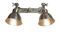 Miniature Double silver metal wall light Bistrot Clipped
