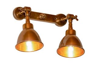 Double wall light Bistro in aged brass
