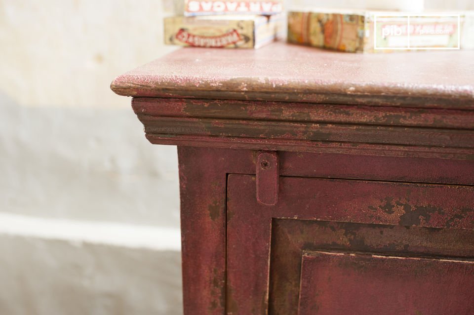 Romantic wardrobe in patinated mango wood.