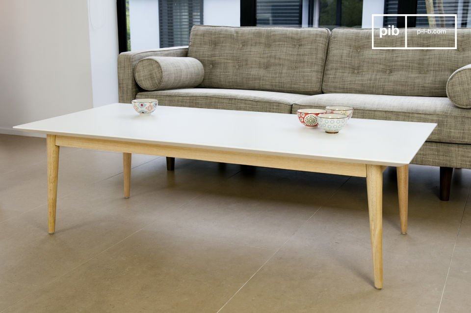 A beautiful and bright wooden coffee table.