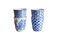 Miniature Four Blue Lagoon Porcelain Cups Clipped