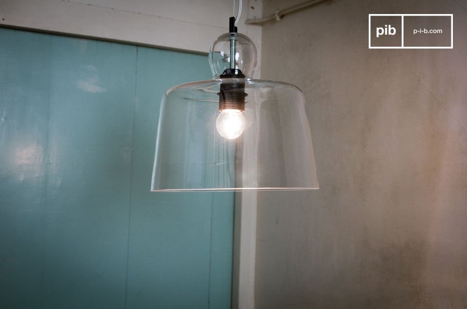 Glass bell suspension light