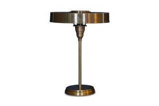 Gold brass table lamp Amber