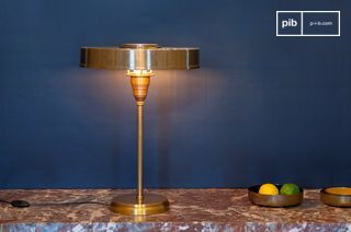 Gold brass table lamp Amber