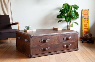 Goldfield leather coffee table