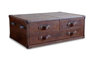 Goldfield leather coffee table