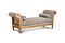 Miniature 2-seater bench in gray linen and cotton Montaigu Clipped