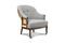 Miniature Gray linen and cotton round armchair Léonie Clipped