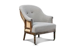Grey round armchair Léonie