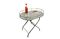 Miniature Green woven metal folding table Clipped