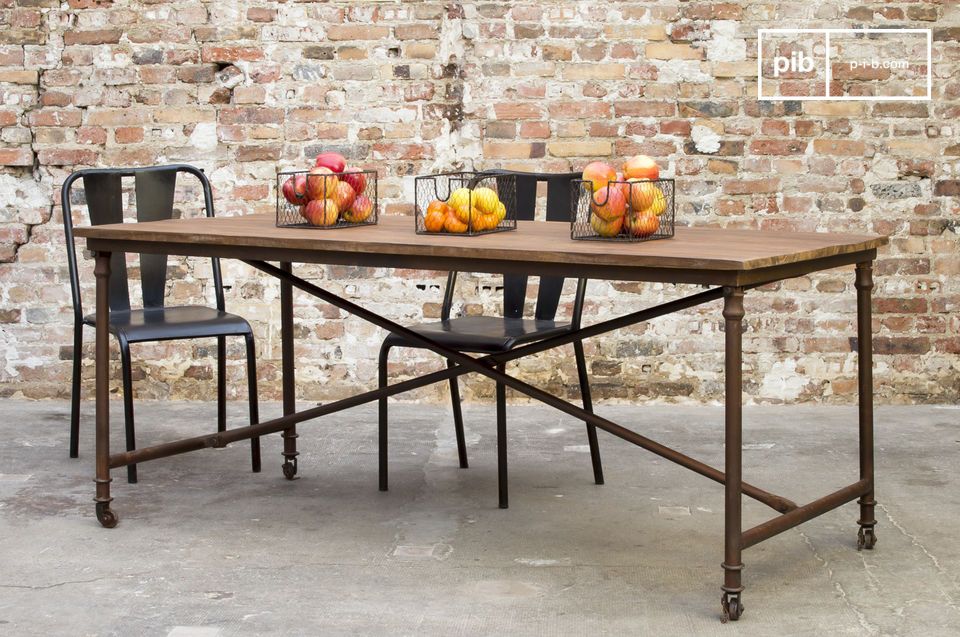 Dining table with a workshop look.