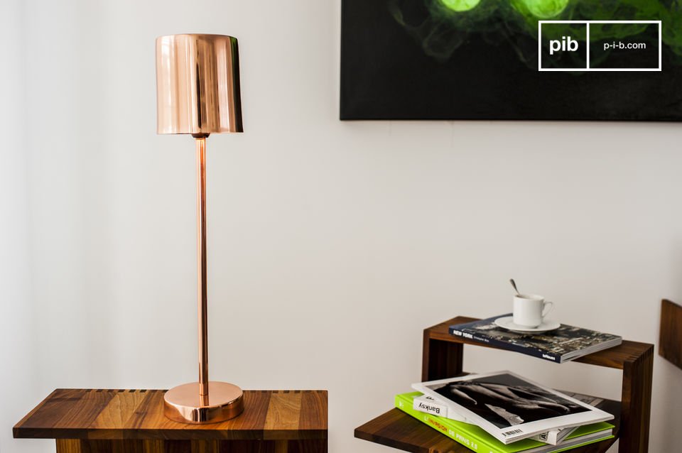 Beautiful copper pink table lamp.