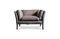 Miniature Grey leather armchair Hamar Clipped