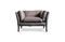 Miniature Hamar grey leather armchair Clipped