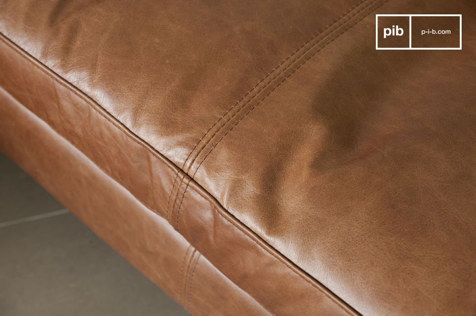 Leather chosen for its elegant texture.