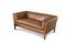 Miniature 2-seater camel leather sofa Hamar Clipped
