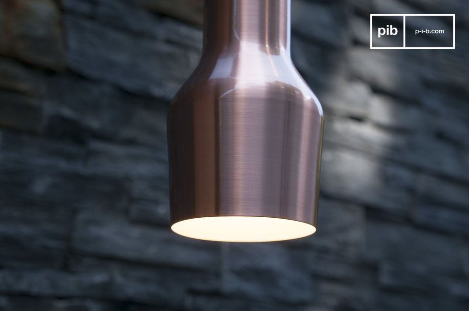 The lampshade has a very beautiful pink copper colour.
