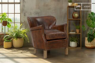 Hazelnut Full-Grain Leather Armchair Neoturner