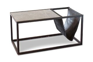 Ibiza stone coffee table with magazine holder