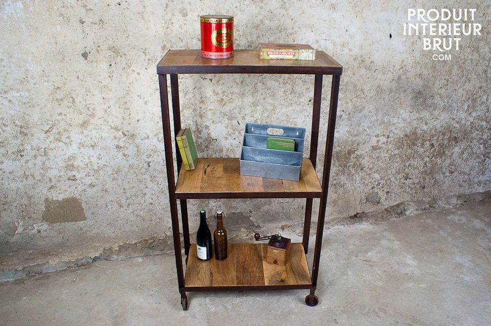 Industrial three-shelf unit