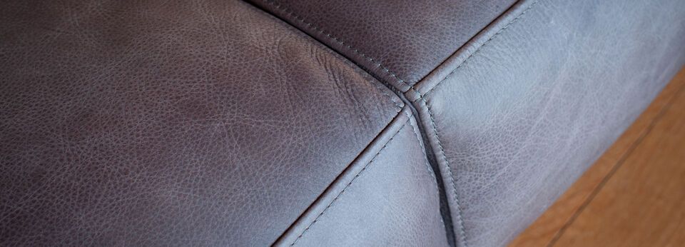 grey Almond leather sofa seat
