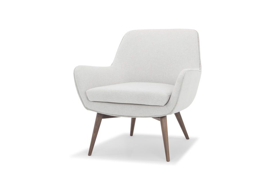 A light and sleek chair with a balanced aesthetic