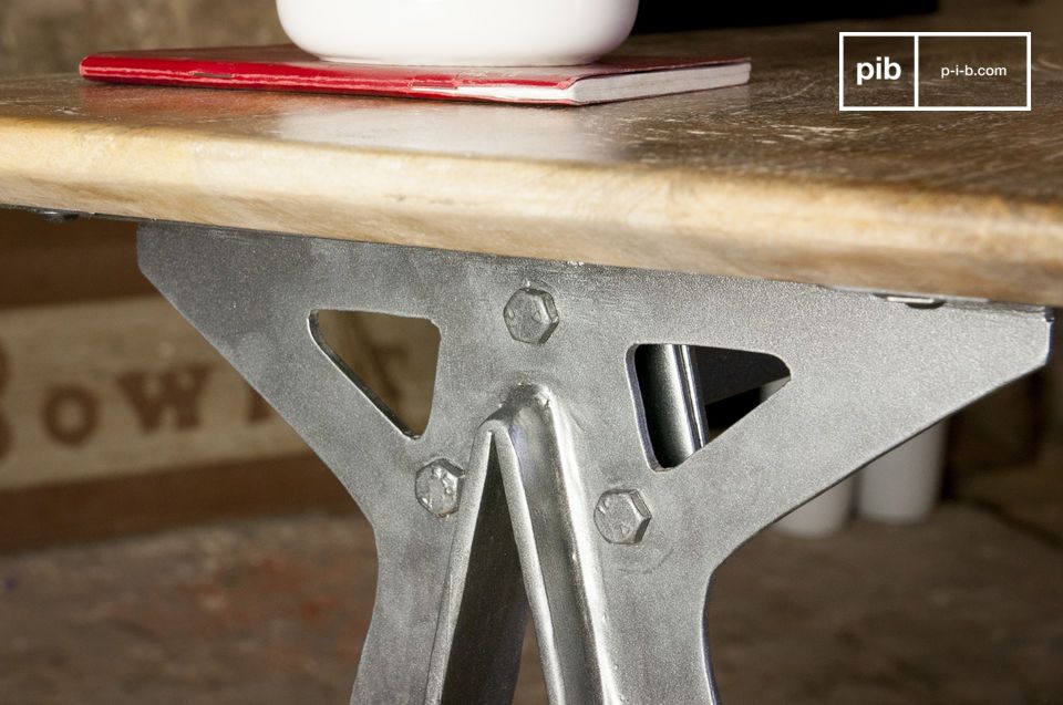 the visible screws and rivets reinforce the industrial style of this console.