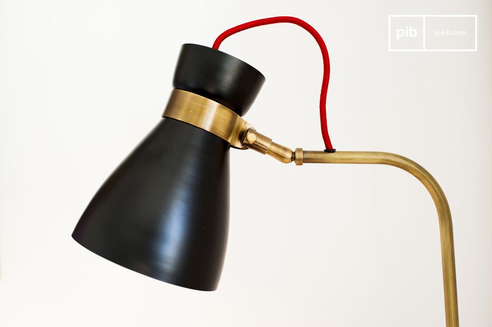 Aluminium and brass shade with a satin black finish.