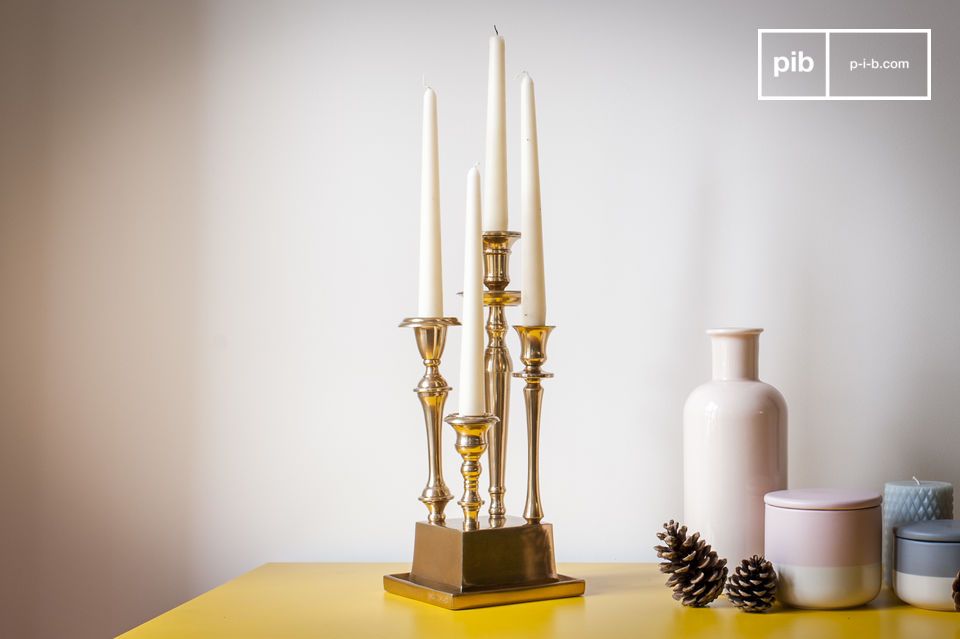 Golden candlestick with a unique presence.