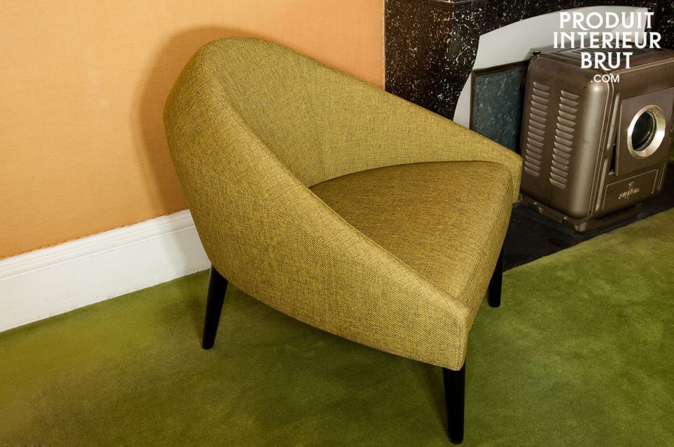Truly vintage armchair with reemphasised curves
