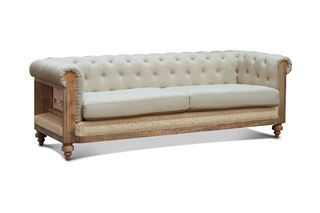 Large almond Montaigu chesterfield sofa