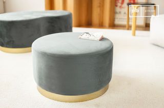 Large brass and velvet pouf Dallas