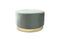Miniature Large brass and velvet ottoman Dallas Clipped