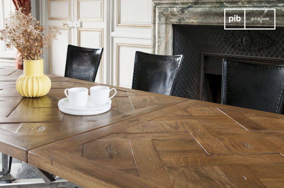 Hand-assembled tray for a unique look and an atypical table.