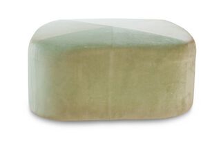Large green velvet pouf Skagen