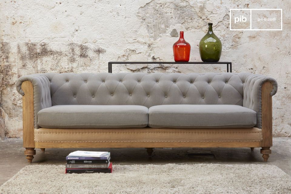 Large Grey Montaigu Chesterfield  Sofa