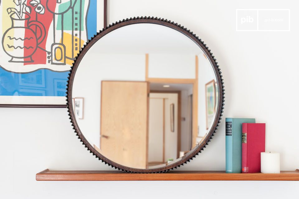 this mirror attracts the eye with its vintage oxidized look.