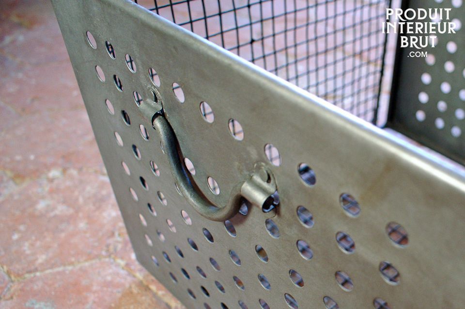 Industrially-inspired wire mesh basket, large model