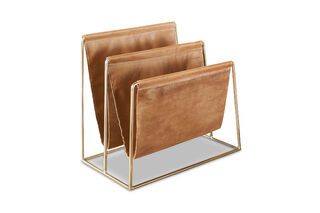 Leather magazine rack Jorgen Large