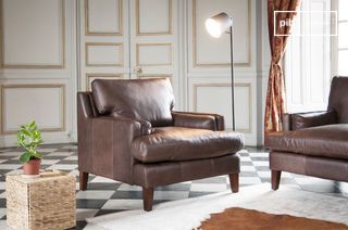 Leather armchair Sanary