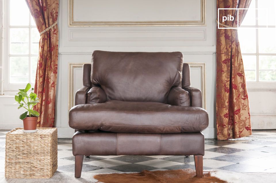 Large shop leather armchair