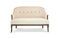Miniature Beige linen and cotton 2-seater bench Léonie Clipped