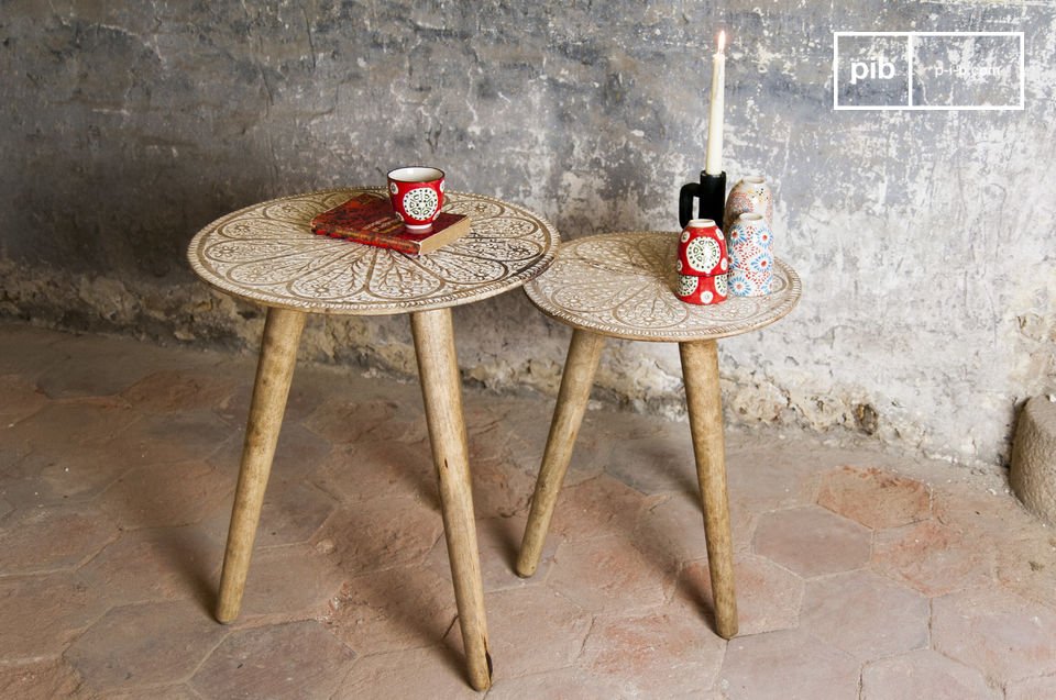 The trundle Minelle table is a magnificent duo filled with bohemian charm that will add a romantic