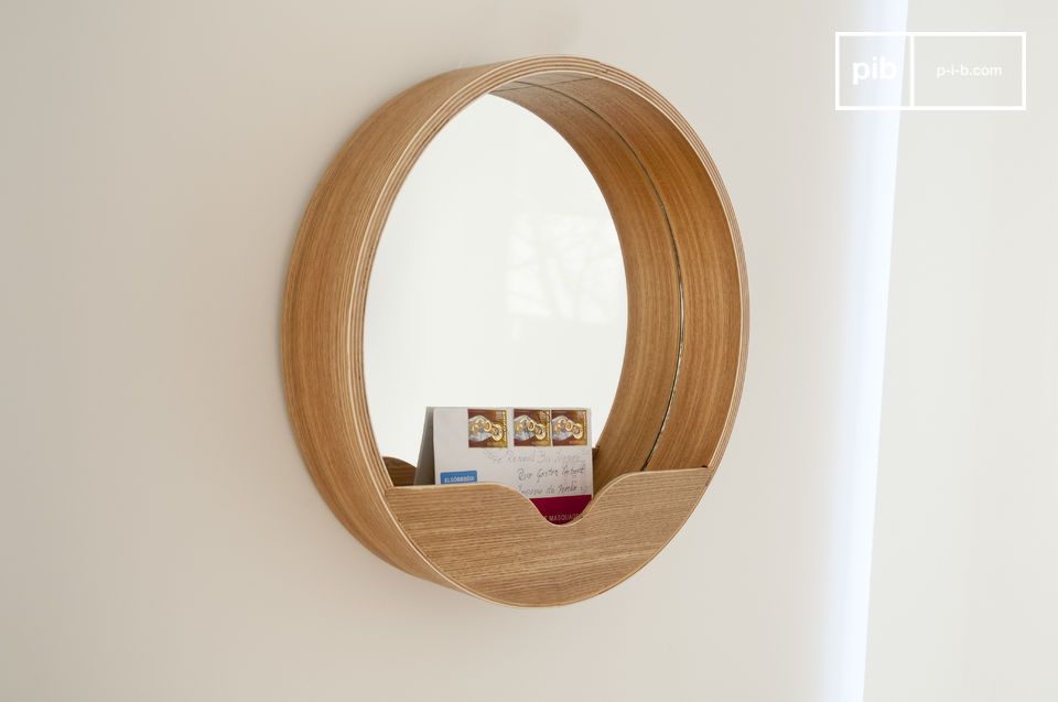 Elegant Scandinavian style wooden mirror.