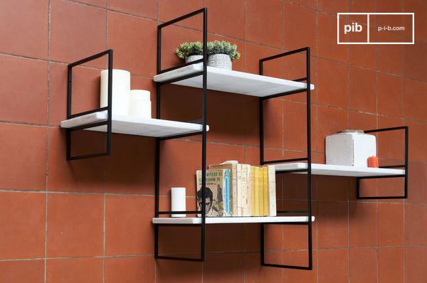 Modular Bridget marble shelf 4 white shelves pib