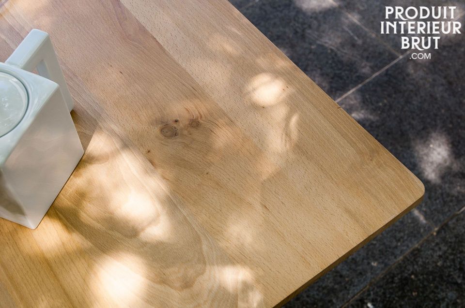 With metal reinforcements in the tray, mocha table shows great strength